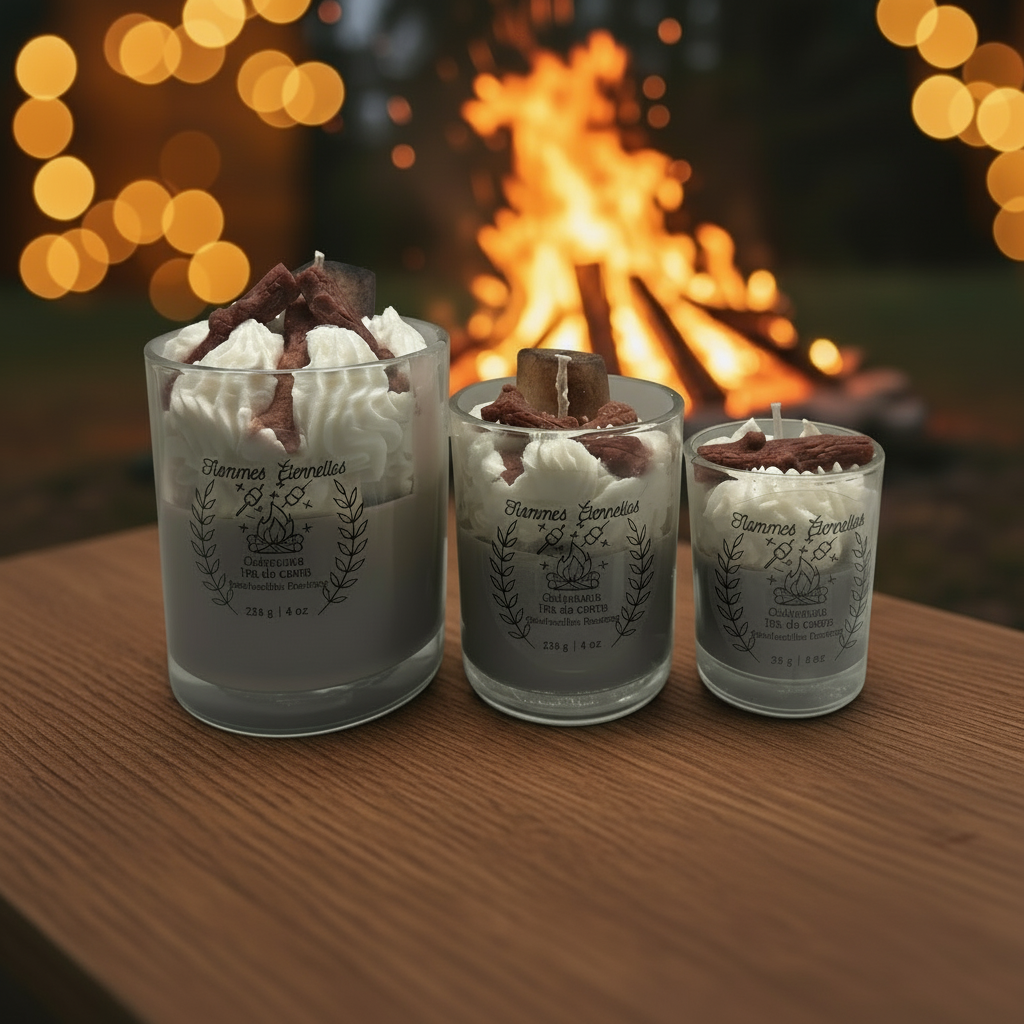 Guimauve et feu de camp